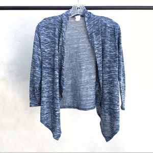 MICHELLE LYNN Blue Long Sleeve Open Front Shrug